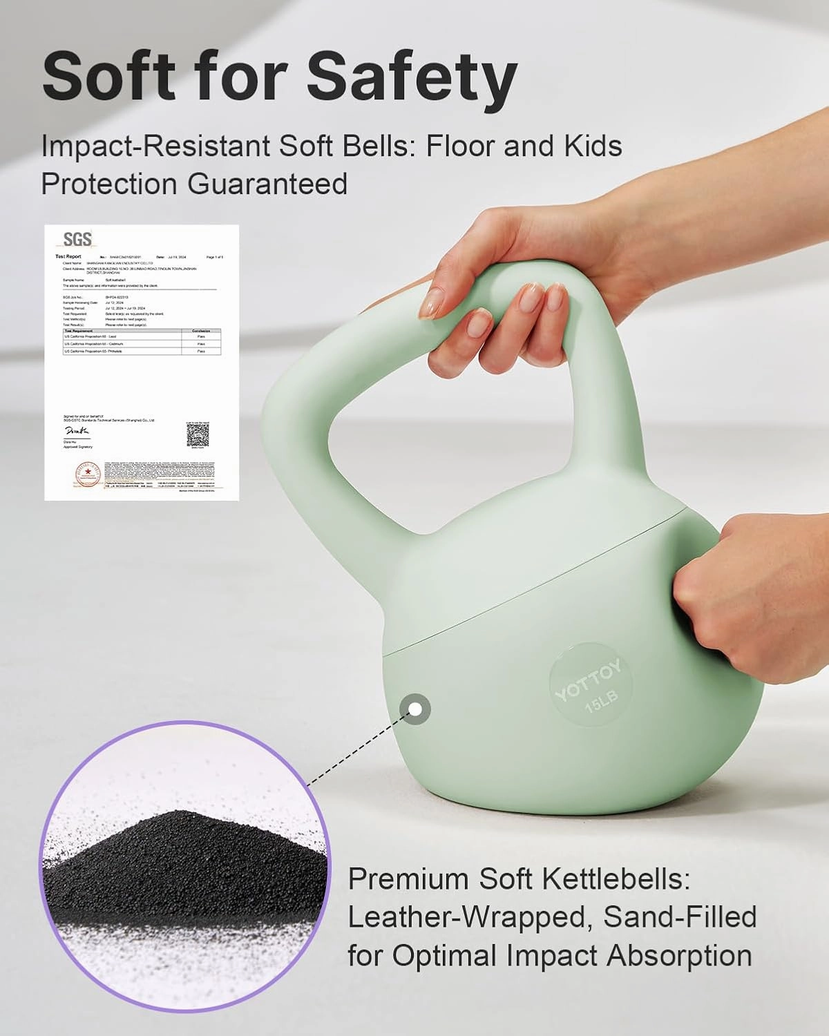 YOTTOY Soft Kettlebell,Kettlebell Anti-Slip Grip Weight for Home Workouts, Kettlebells Set Strength and Safety Guaranteed