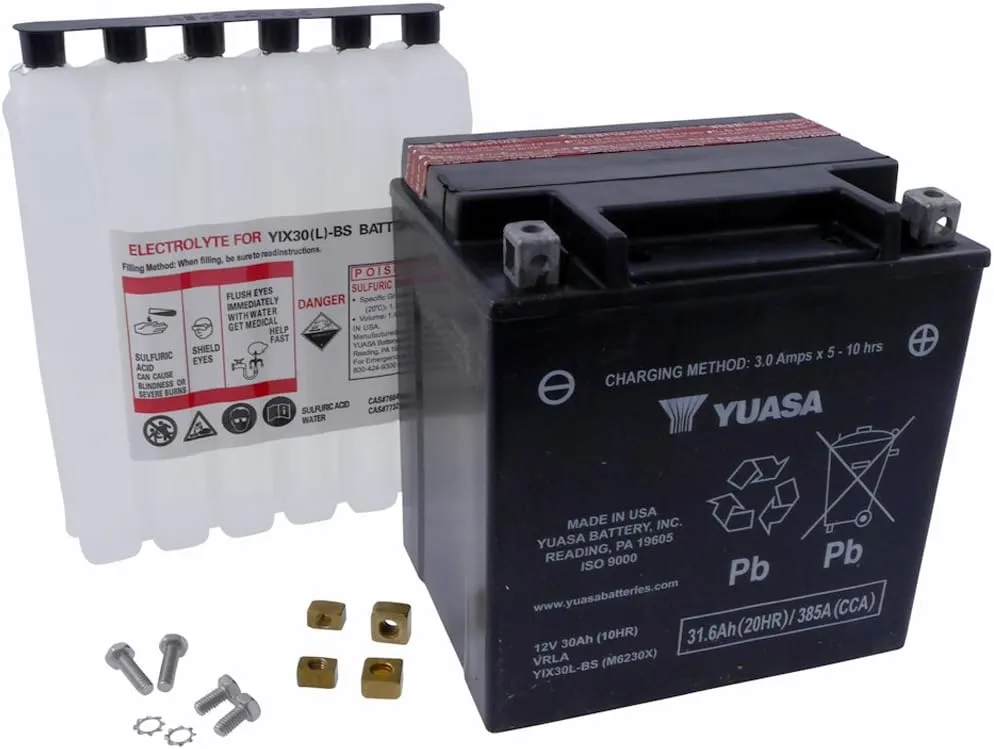 Yuasa YUAM6230X YIX30L-BS Maintenance Free YIX Battery with Acid pack