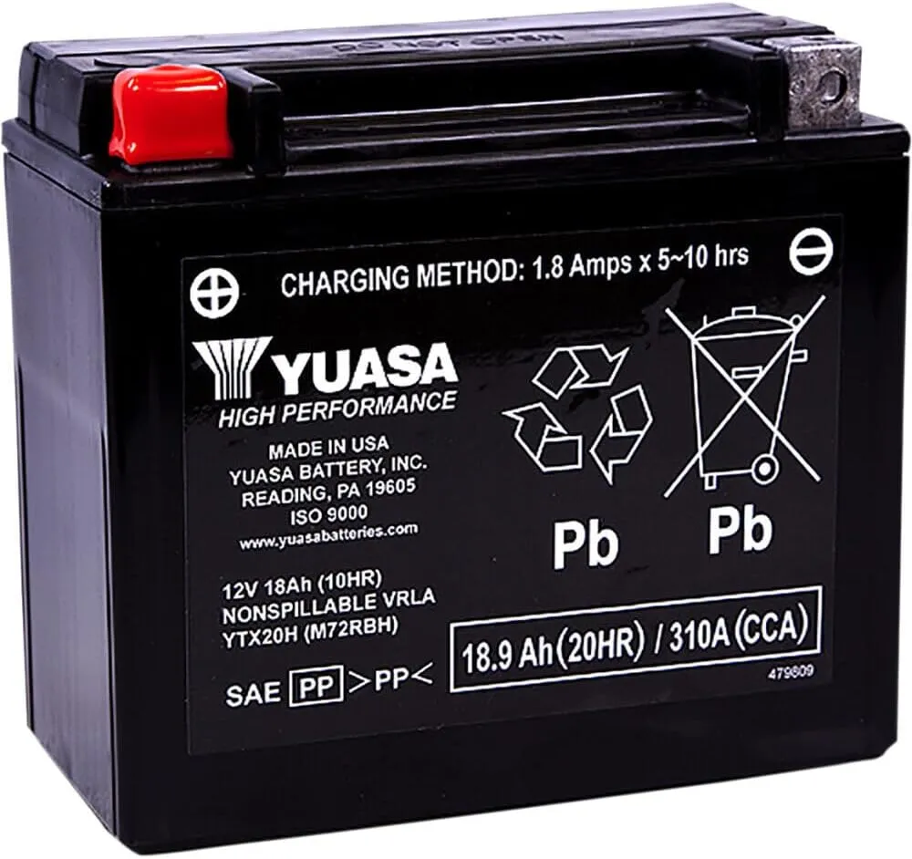 Yuasa YUAM72RBH YTX20H Factory Activated H Series AGM Battery