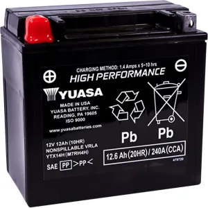Yuasa YUAM7RH4H YTX14H Factory Activated H Series AGM Battery