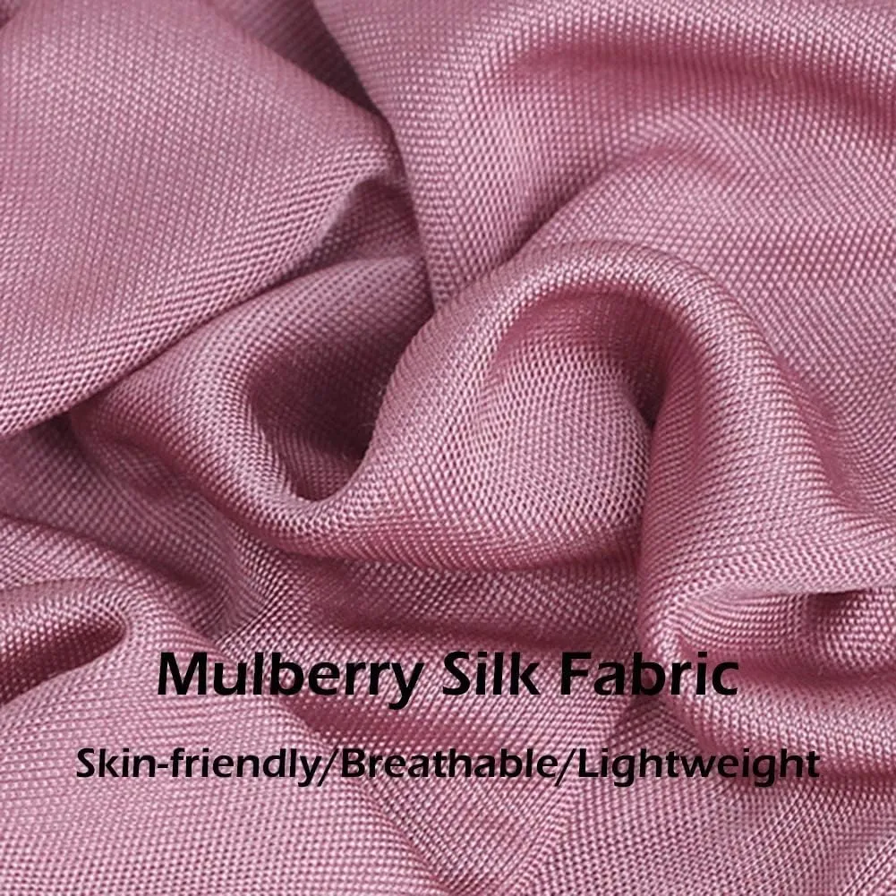 ZEEREE Mulberry Silk UV Protection Driving Shirts Face Cover Scarves with Arm Sleeve Wrap Shawls Sunscreen Beach Coverup