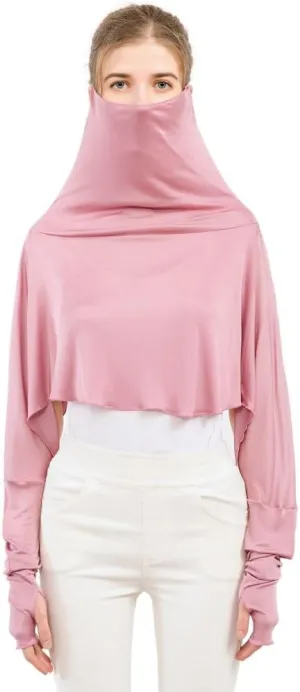ZEEREE Mulberry Silk UV Protection Driving Shirts Face Cover Scarves with Arm Sleeve Wrap Shawls Sunscreen Beach Coverup