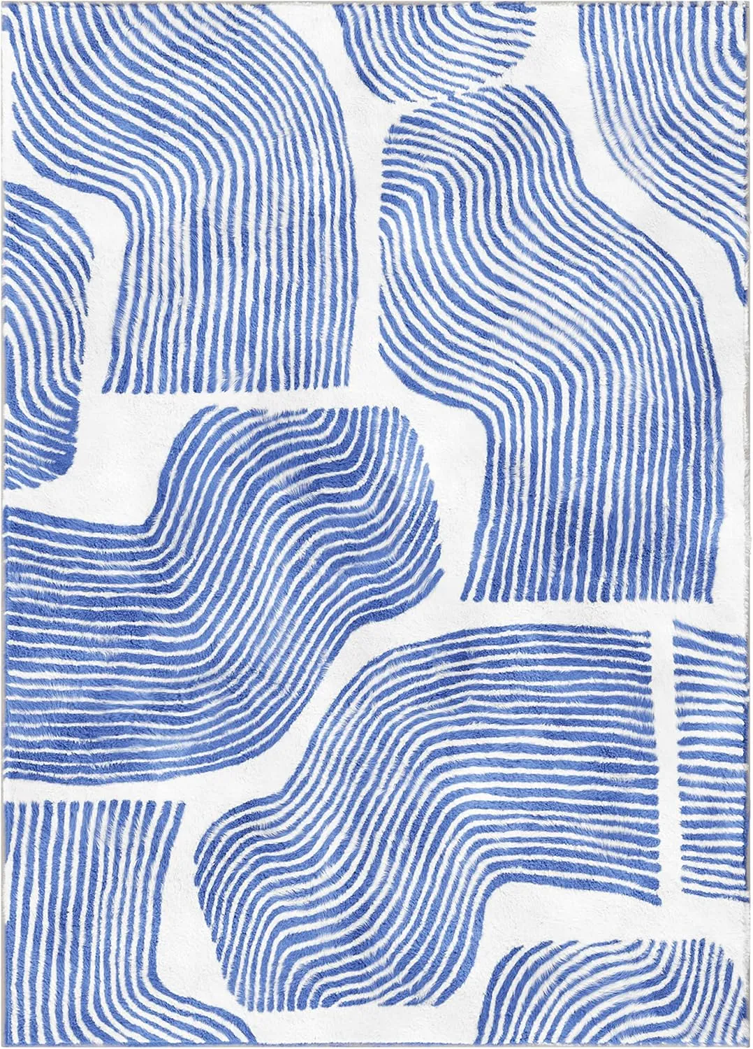 Zen Garden Area Rug - Ultra Soft Area Rug 5x7, Non Slip, Stain Resistant Living Room Rug, Washable Area Rugs for Living Room, Rugs for Bedroom (Blue, 5x7)