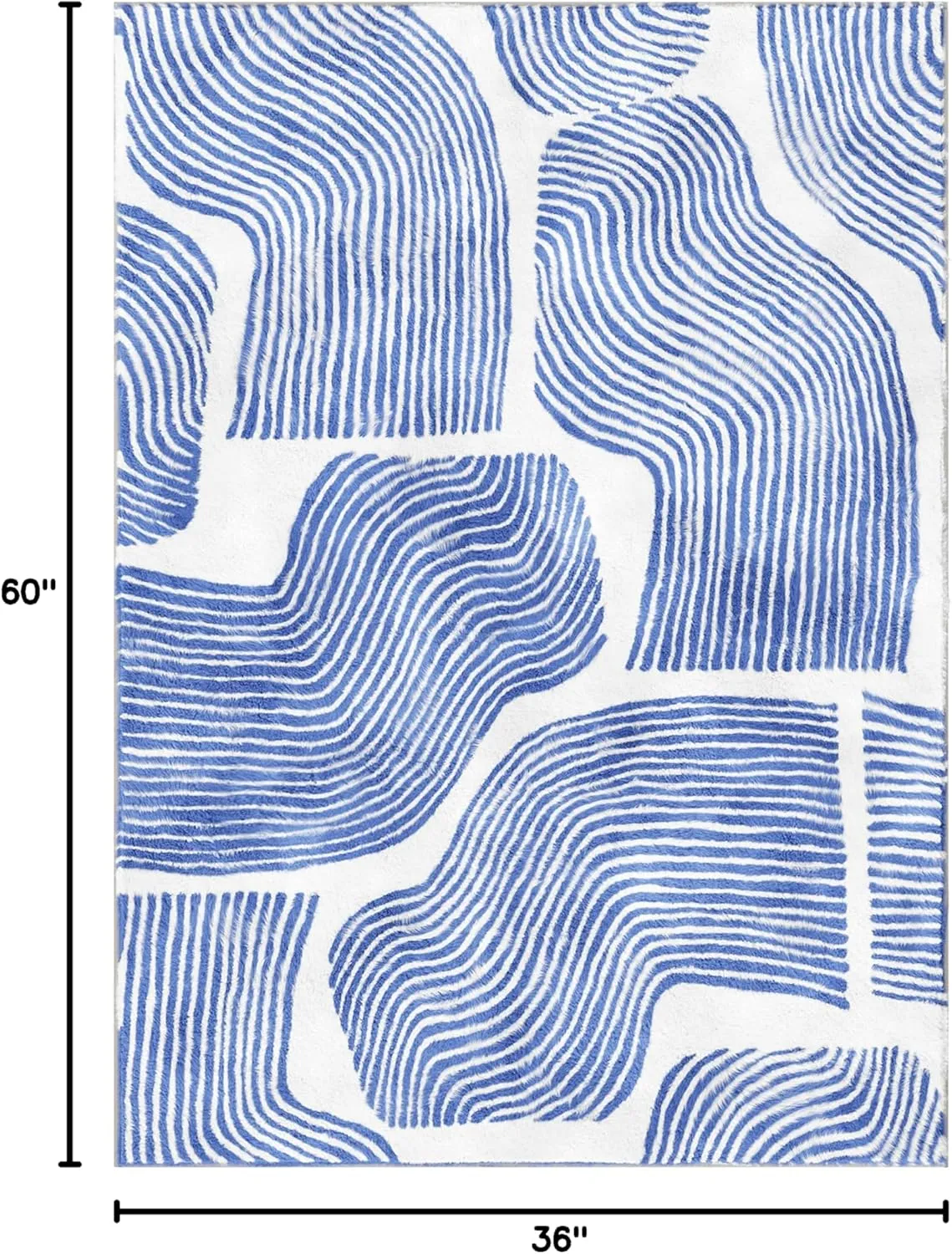 Zen Garden Area Rug - Ultra Soft Area Rug 5x7, Non Slip, Stain Resistant Living Room Rug, Washable Area Rugs for Living Room, Rugs for Bedroom (Blue, 5x7)