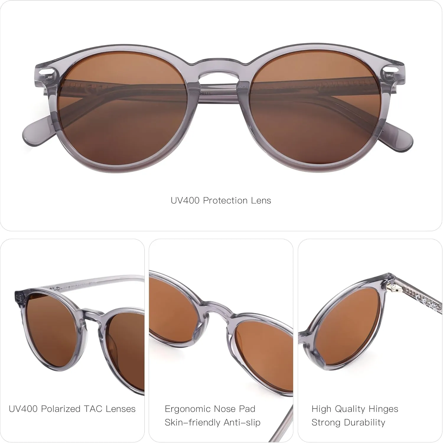 ZENOTTIC Polarized Sunglasses Women Small Round Sun Glasses Trendy Retro Sunglass UV Protection Shades for Men Womens