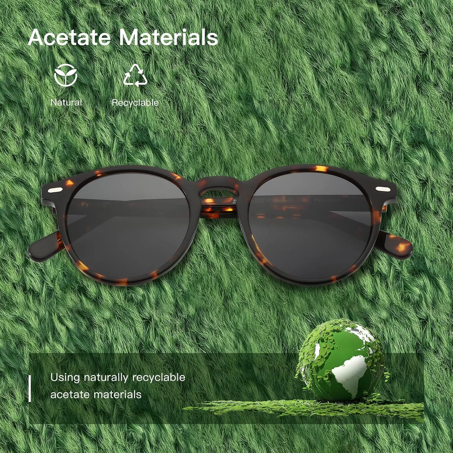 ZENOTTIC Polarized Sunglasses Women Small Round Sun Glasses Trendy Retro Sunglass UV Protection Shades for Men Womens