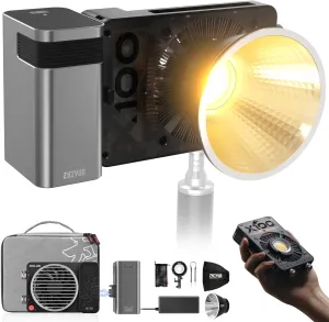 Zhiyun MOLUS X100 PRO V2 Upgraded Version LED Video Light [Official],Portable 100W 2700K-6500K CRI 95  TLCI 97  Bluetooth Brightness Control Continuous Output Lighting for Photography Studio Light