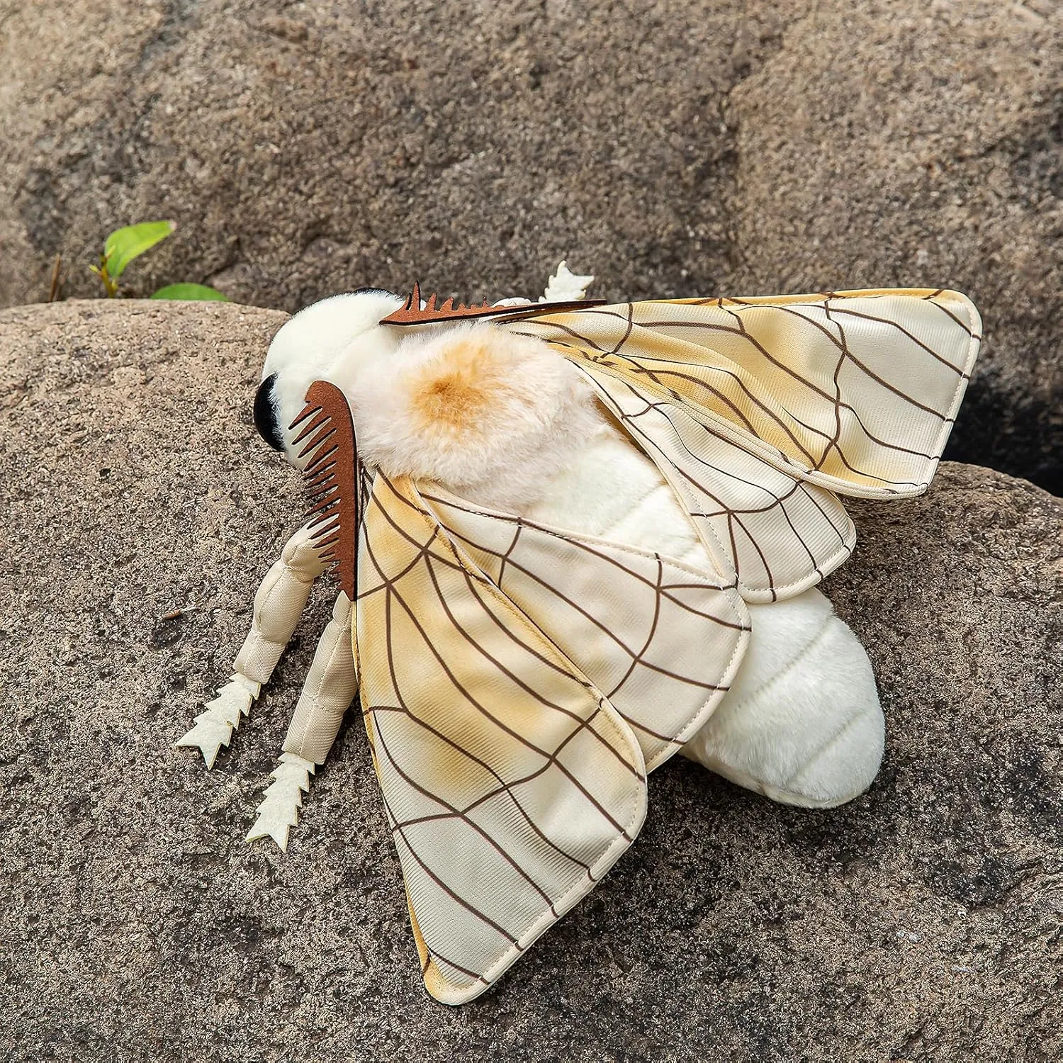 ZHONGXIN MADE Giant Silk Moth Plush - Lifelike 26" Silk Moth Stuffed Animal, Realistic Soft Big Wings Moth Weigted Toys, Simulation Butterfly Plushie Model Toy, Unique Plush Collection for Kids