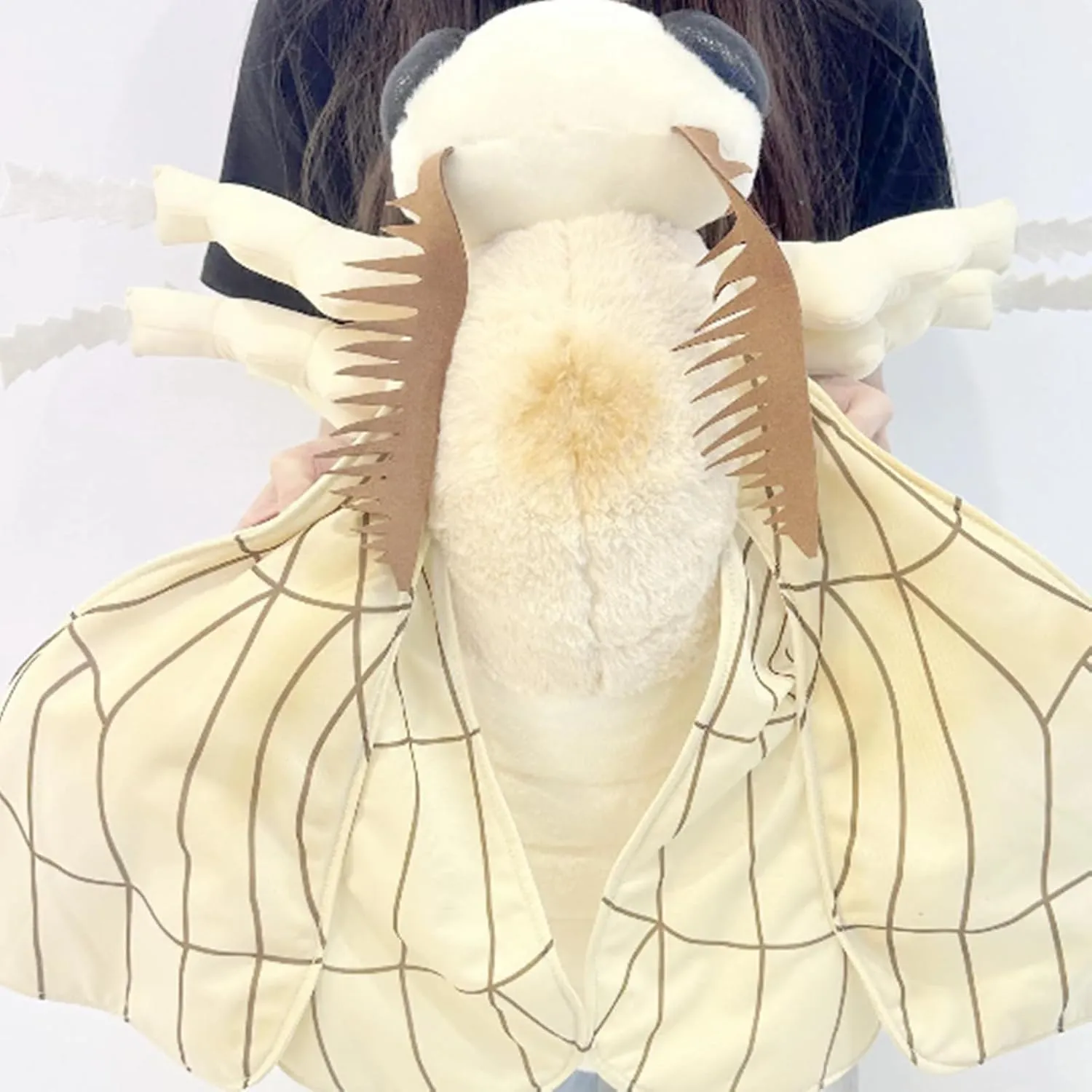 ZHONGXIN MADE Giant Silk Moth Plush - Lifelike 26" Silk Moth Stuffed Animal, Realistic Soft Big Wings Moth Weigted Toys, Simulation Butterfly Plushie Model Toy, Unique Plush Collection for Kids