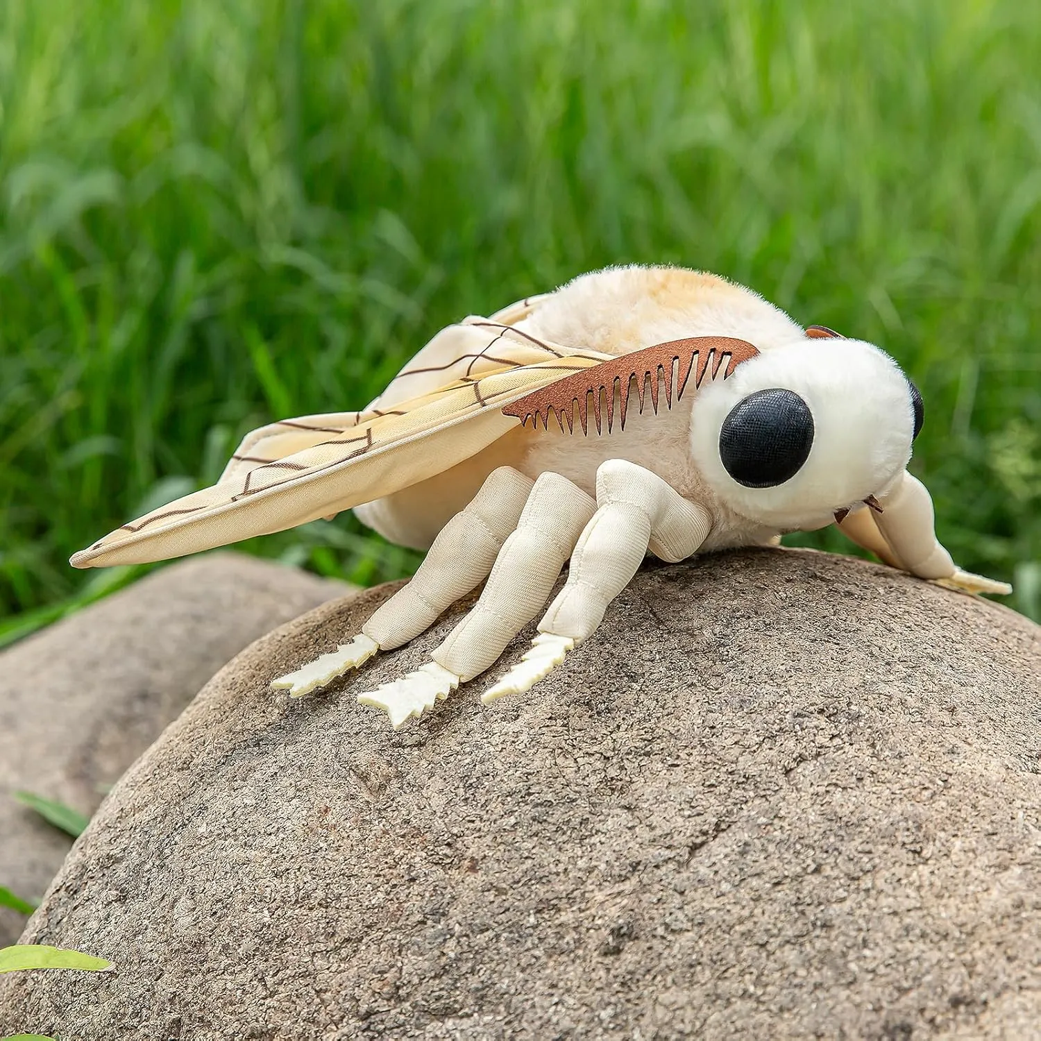 ZHONGXIN MADE Giant Silk Moth Plush - Lifelike 26" Silk Moth Stuffed Animal, Realistic Soft Big Wings Moth Weigted Toys, Simulation Butterfly Plushie Model Toy, Unique Plush Collection for Kids