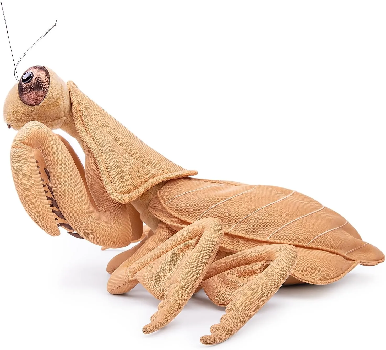 ZHONGXIN MADE Large Brown Mantis Plush Toy - Realistic Brown Praying Mantis Stuffed Animals 15in, Lifelike Soft Big Wings Insect Toys Real Plushie Toy, Unique Plush Gift Collection for Kids