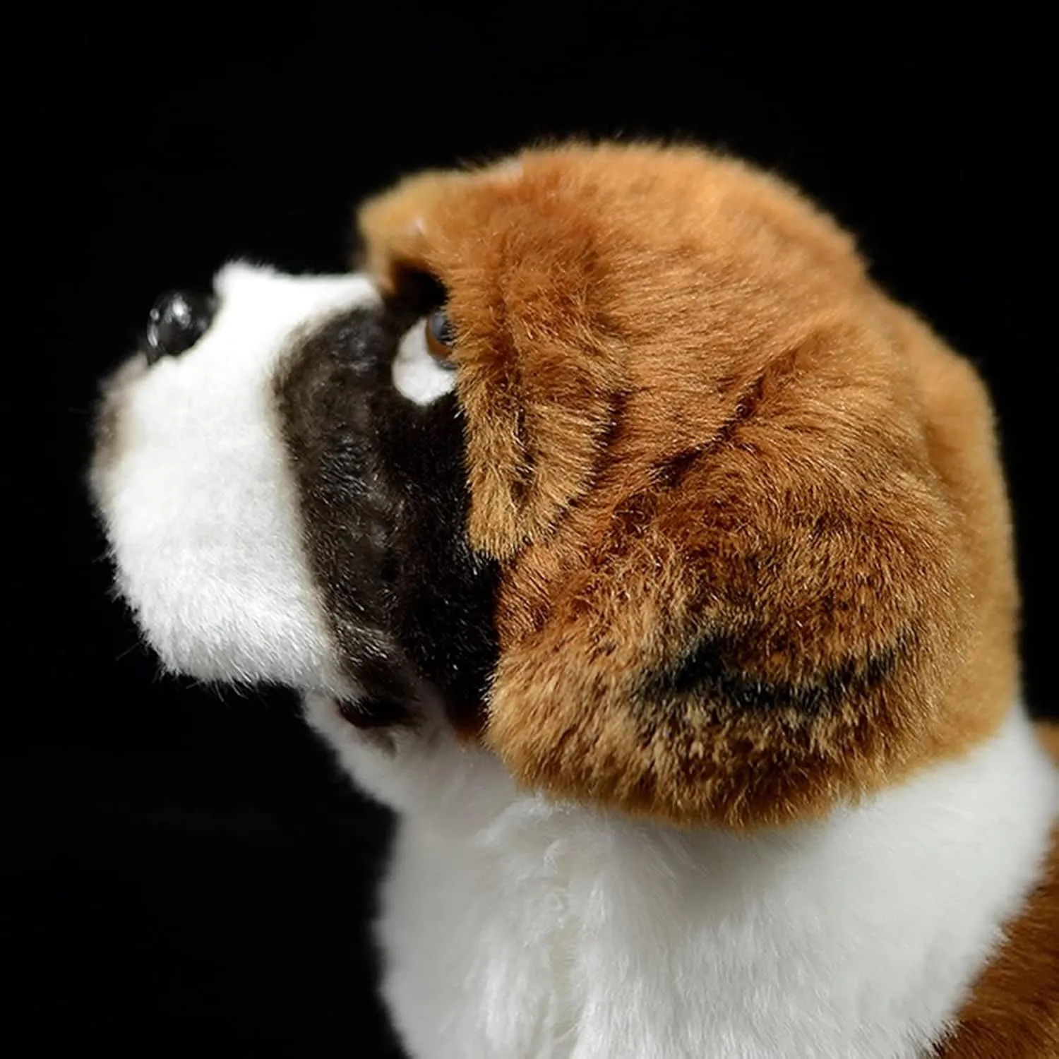 ZHONGXIN MADE Simulation Saint Bernard Dog Plush Toy - Realistic 12" Standing Soft Saint Bernard Pet Dog Stuffed Animal Puppy Model Toy, Unique Plush Gift Collection for Kids Birthday, Home Decor