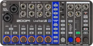 Zoom LiveTrak L6 Digital Mixer/Recorder, Battery Powered, 32-Bit Float, 10-Channels, 2 Combo   4 Stereo Inputs, MIDI, Effects, Sound Pads, 3-Band EQ, Audio Interface, For Music & Streaming