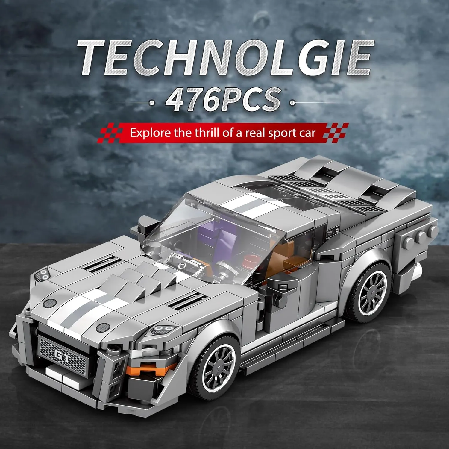 ZYLEGEN Shelby GT500 Building Toy for Boy Teen Giving or Collection,Collectible Sports Car Technology Car Building Kit,DIY Toys for Boys Age 3-12(476pcs)