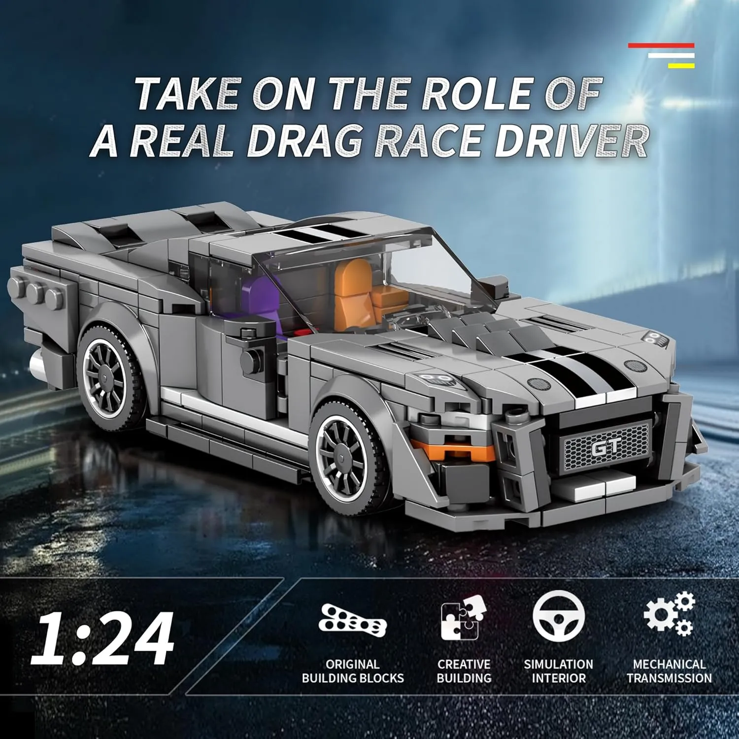 ZYLEGEN Shelby GT500 Building Toy for Boy Teen Giving or Collection,Collectible Sports Car Technology Car Building Kit,DIY Toys for Boys Age 3-12(476pcs)